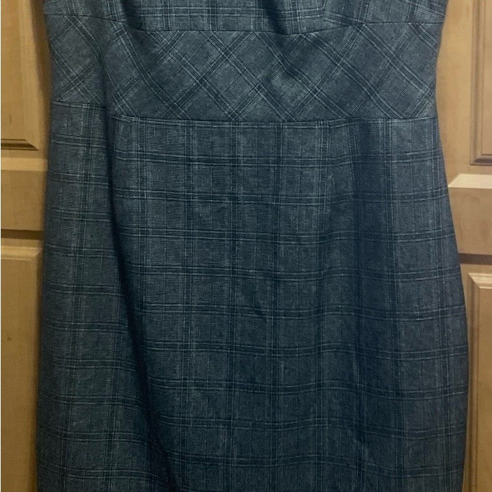 Kasper Charcoal Checkered Midi Dress - Picture 2 of 4